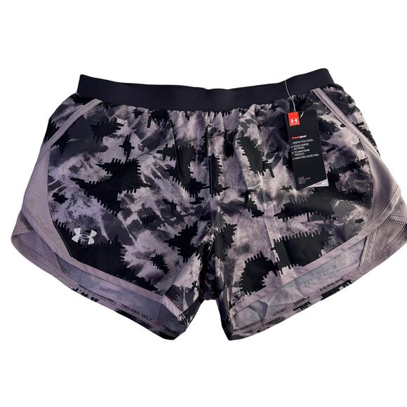 NWT Under Armour Womens Size Medium Heatgear Printed Running Shorts - Picture 1 of 12